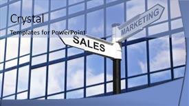  Presentation with sales - Colorful slides enhanced with concept image of sales marketing backdrop and a light blue colored foreground