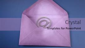  Presentation with email - Cool new PPT theme with concept image of the email backdrop and a light blue colored foreground
