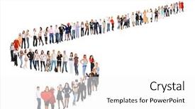  Presentation with queue - Amazing slides having concept image people in queue backdrop and a white colored foreground
