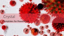  Presentation with health organization - PPT theme featuring concept-images-of-covid-19 background and a red colored foreground