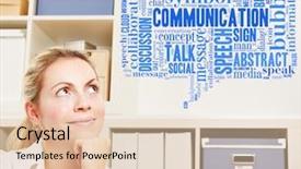  Presentation with business communication for students - Presentation featuring concept in a tag cloud background and a lemonade colored foreground