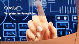  Presentation with electronics - Slide deck with concept integrates electronics and bio background and a ocean colored foreground