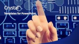  Presentation with electronics - Slide set having concept integrates electronics and bio background and a ocean colored foreground