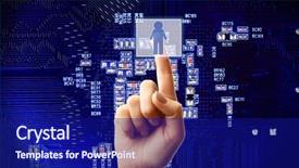  Presentation with electronics - Colorful slide set enhanced with concept integrates electronics and bio backdrop and a navy blue colored foreground