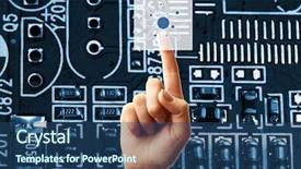  Presentation with electronics - Cool new presentation theme with concept integrates electronics and bio backdrop and a ocean colored foreground