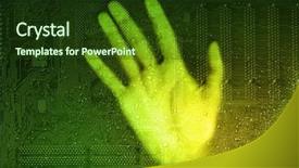  Presentation with electronics - Theme featuring concept integrates electronics and bio background and a tawny brown colored foreground