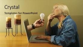  Presentation with creative thinking - Presentation theme having concept internet inspiration creative thinking background and a  colored foreground