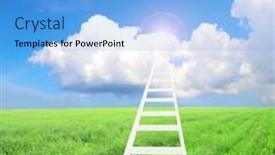  Presentation with heaven - Slide set featuring concept-ladder-to-heaven-stair background and a teal colored foreground