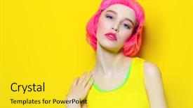  Presentation with cosmetics beauty - Theme having concept make-up and cosmetic background and a yellow colored foreground