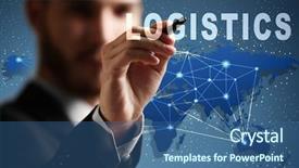  Presentation with virtual - Theme enhanced with concept man working with virtual background and a ocean colored foreground