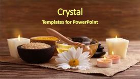  Presentation with spa concept - PPT layouts enhanced with concept natural treatments and candle background and a tawny brown colored foreground