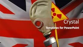  Presentation with nuclear - Slide set consisting of chernobyl disaster - concept nuclear security background and a tawny brown colored foreground