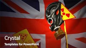  Presentation with nuclear - Audience pleasing theme consisting of concept nuclear security backdrop and a tawny brown colored foreground