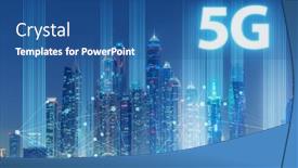  Presentation with cities - Slides with concept-of-5g-networks background and a ocean colored foreground