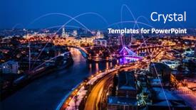  Presentation with digital innovation - Colorful presentation theme enhanced with concept-of-5g-networks backdrop and a ocean colored foreground