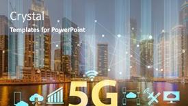  Presentation with cities - Audience pleasing slide set consisting of concept-of-5g-networks backdrop and a gray colored foreground
