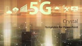  Presentation with cities - Audience pleasing PPT theme consisting of concept-of-5g-networks backdrop and a coral colored foreground