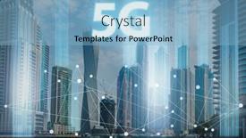  Presentation with cities - Audience pleasing PPT theme consisting of concept-of-5g-networks backdrop and a light blue colored foreground