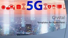  Presentation with cities - Presentation having concept-of-5g-networks background and a light blue colored foreground