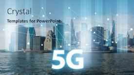  Presentation with cities - Amazing presentation design having concept-of-5g-networks backdrop and a light blue colored foreground
