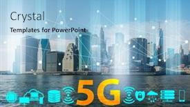  Presentation with cities - Beautiful PPT theme featuring concept-of-5g-networks backdrop and a light blue colored foreground