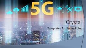  Presentation with cities - Presentation theme featuring concept-of-5g-networks background and a  colored foreground