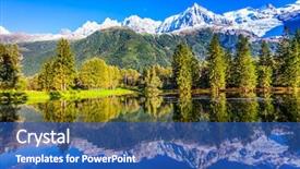  Presentation with mont blanc - Slide set enhanced with concept of active and ecotourism background and a ocean colored foreground