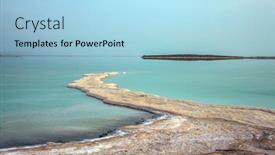  Presentation with sea water - Presentation theme featuring concept-of-active-and-photo background and a light blue colored foreground