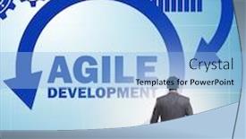  Presentation with software - Cool new theme with concept-of-agile-software-development backdrop and a light blue colored foreground