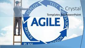  Presentation with software - Colorful presentation theme enhanced with concept-of-agile-software-development backdrop and a light blue colored foreground