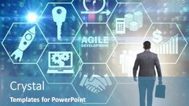  Presentation with software - PPT layouts enhanced with concept-of-agile-software-development background and a teal colored foreground