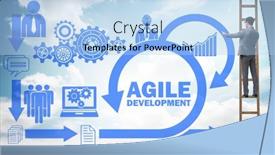  Presentation with software - Presentation design featuring concept-of-agile-software-development background and a light blue colored foreground