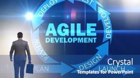  Presentation with software - PPT layouts consisting of concept-of-agile-software-development background and a ocean colored foreground