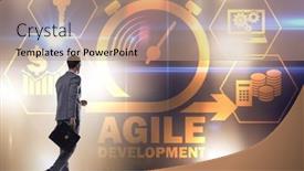  Presentation with development - Beautiful theme featuring concept-of-agile-software-development backdrop and a coral colored foreground