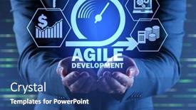 Presentation with software - Cool new presentation theme with concept-of-agile-software-development backdrop and a ocean colored foreground