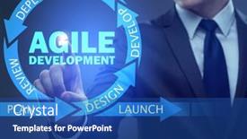  Presentation with software - PPT theme featuring concept-of-agile-software-development background and a ocean colored foreground