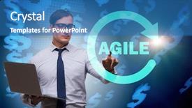  Presentation with software - PPT theme consisting of concept of agile software development background and a  colored foreground