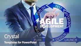  Presentation with software - Audience pleasing slide deck consisting of concept of agile software development backdrop and a ocean colored foreground