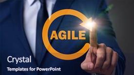  Presentation with software - Cool new presentation theme with concept of agile software development backdrop and a  colored foreground