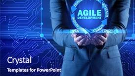  Presentation with software - Audience pleasing PPT theme consisting of concept of agile software development backdrop and a navy blue colored foreground