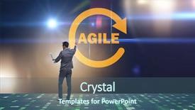  Presentation with software - Audience pleasing theme consisting of concept of agile software development backdrop and a  colored foreground