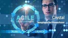  Presentation with software - Amazing PPT theme having concept of agile software development backdrop and a  colored foreground