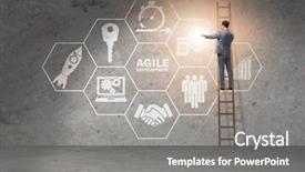  Presentation with software development binary stream - Beautiful PPT theme featuring concept of agile software development backdrop and a gray colored foreground