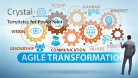  Presentation with concept - Audience pleasing slide set consisting of concept-of-agile-transformaion backdrop and a sky blue colored foreground