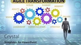  Presentation with optometrist ophthalmology ophthalmologist concept - Colorful presentation enhanced with concept-of-agile-transformaion backdrop and a light blue colored foreground