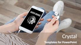  Presentation with audio - Slides with concept of audio books background and a coral colored foreground