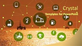  Presentation with oil industry - Colorful PPT theme enhanced with concept of automation in oil backdrop and a tawny brown colored foreground
