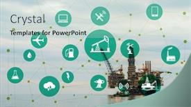  Presentation with oil industry - Audience pleasing slide deck consisting of concept of automation in oil and gas industry backdrop and a mint green colored foreground