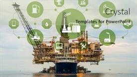  Presentation with oil industry - Presentation design with automation in oil and gas background and a mint green colored foreground