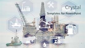  Presentation with oil industry - Beautiful slide deck featuring concept of automation in oil and gas industry backdrop and a sky blue colored foreground